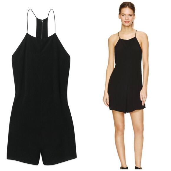 Wilfred Women's Free Black Julee Ribbed Racer Back Romper Size Small NEW - Picture 1 of 5